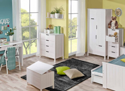 Armoire Armoire Bois Pin Blanc Armoires à vêtements Étagère Polyvalente